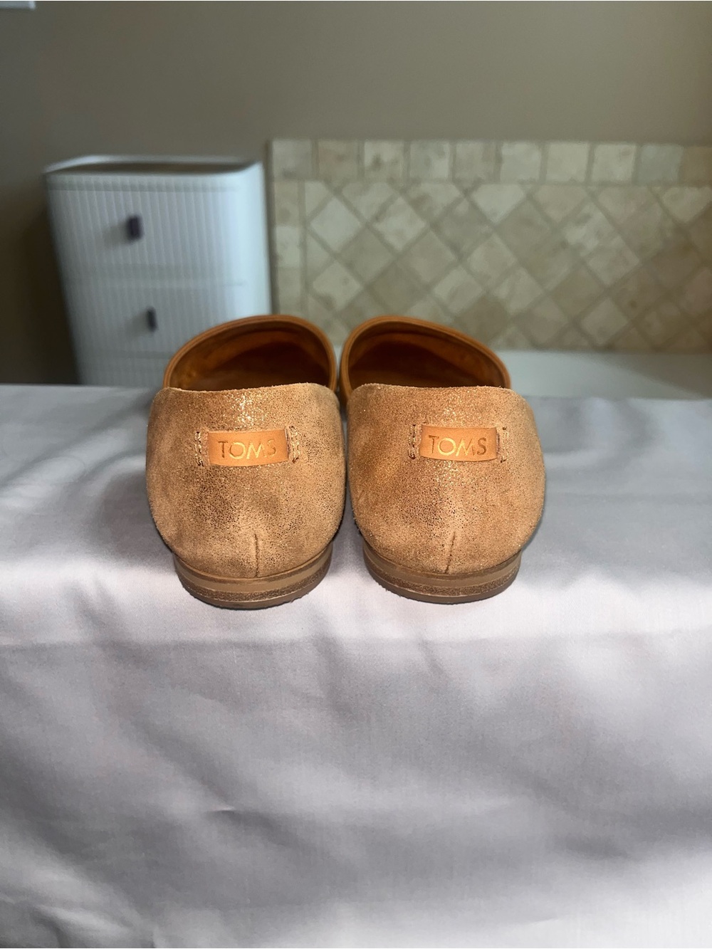 Toms Women's Tan D'Orsay Flats - Light Brown - Picture 4 of 5